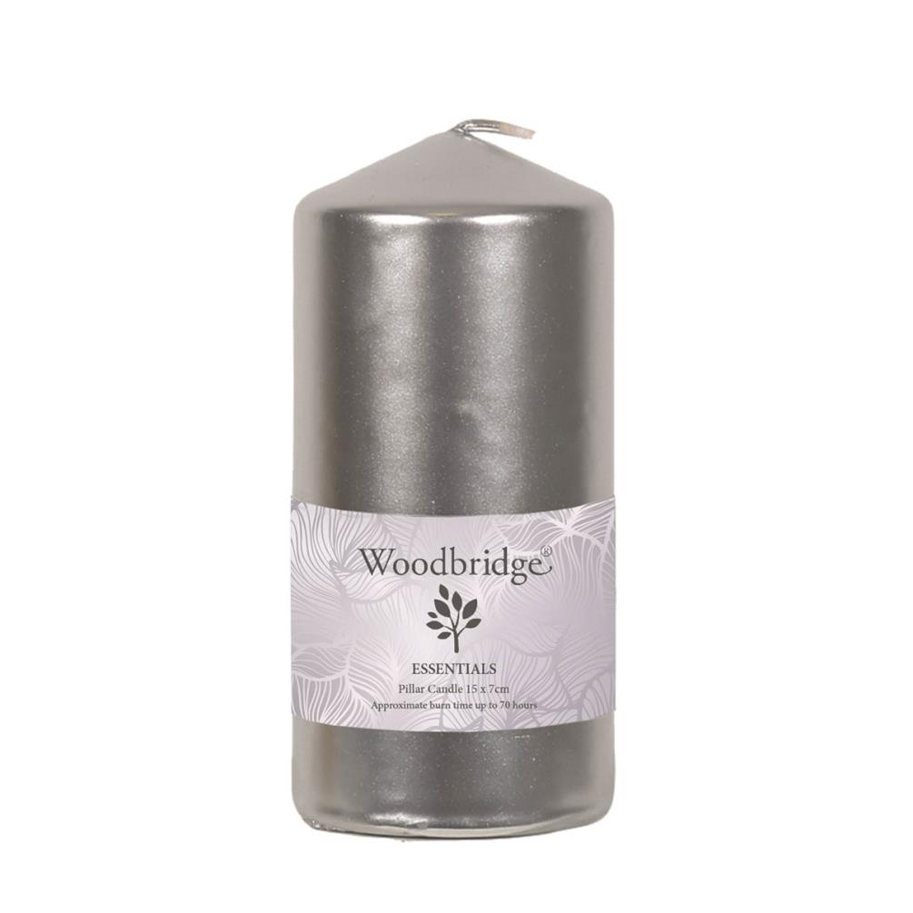 Woodbridge Siler Metallic Pillar Candle 15cm x 7cm £4.04